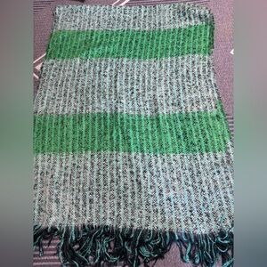 💘 5 for $25 / Green and Gray Striped Knit Scarf